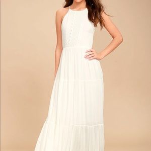 Lulus white embroidered maxi dress